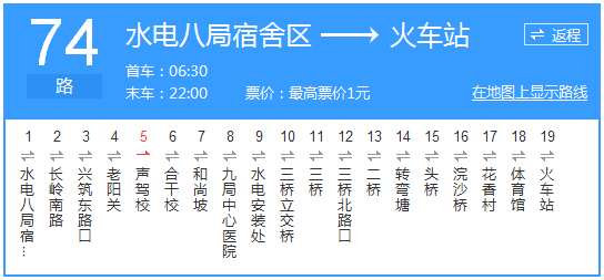 貴陽(yáng)公交74路路線示意圖